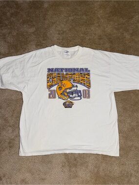 Vintage 2003 LSU Tigers National Champions Graphic Tee White Size XX